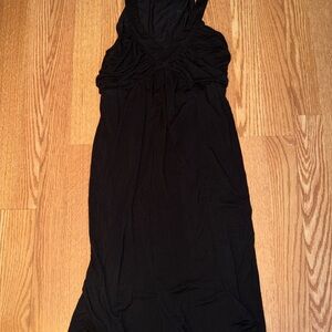 Calvin Klein Black Maxi Dress with Gathered Bodice
